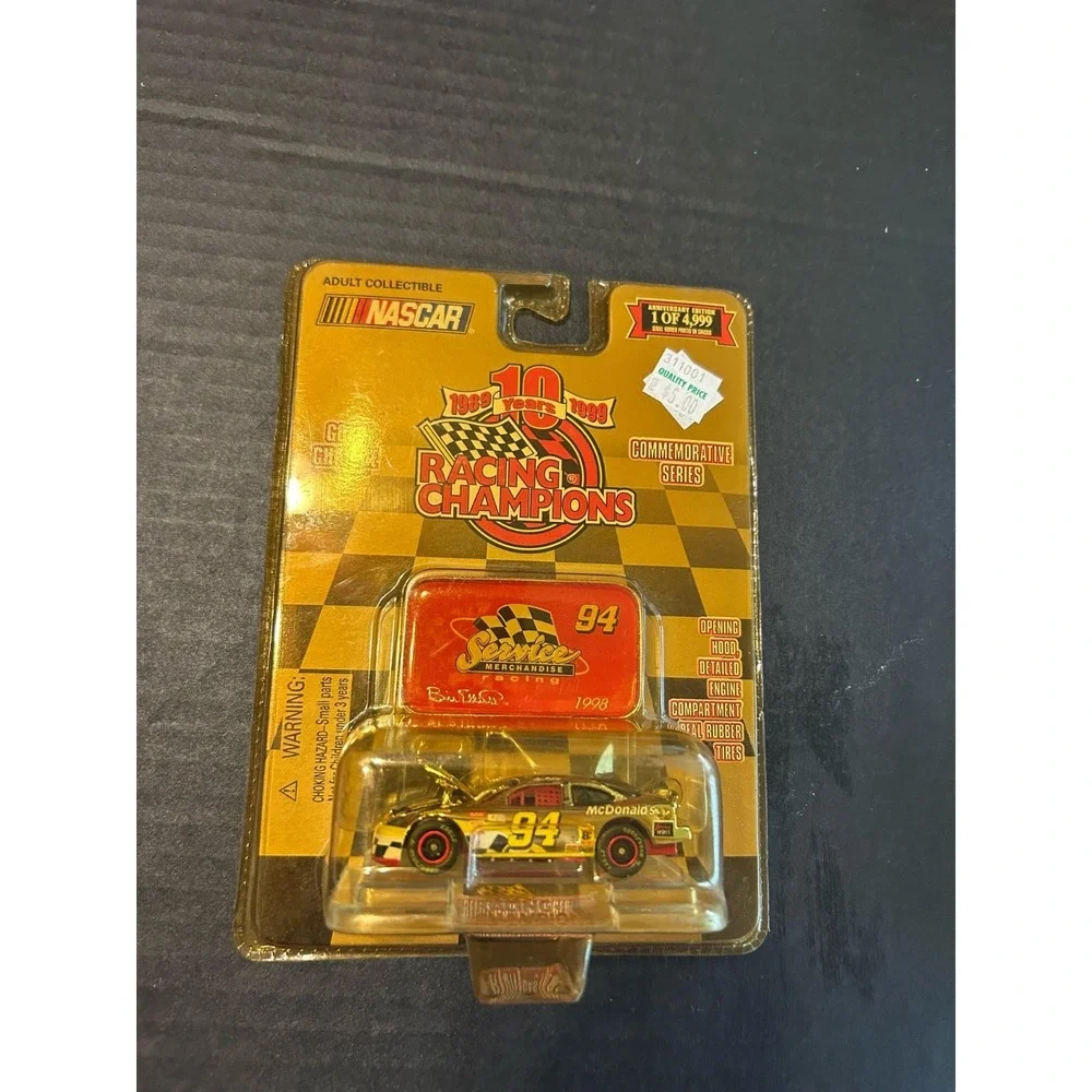 1999 Racing Champions NASCAR 10 Years Gold Chrome #94 Bill Elliott 1:64 Car
